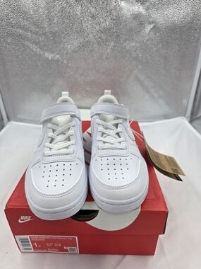 Nike Kids' White Court Shoes with Hook-and-Loop Strap